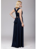 Navy Blue Jersey Classic Infinity Bridesmaid Dress
